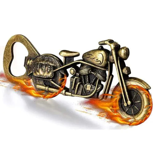 Golden Motorcycle Bottle Opener