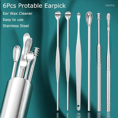 6pcs/set Stainless Steel Ear Picking