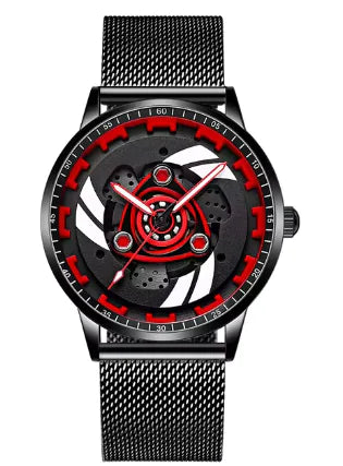 3D Spinning Motorcycle Engine Watch