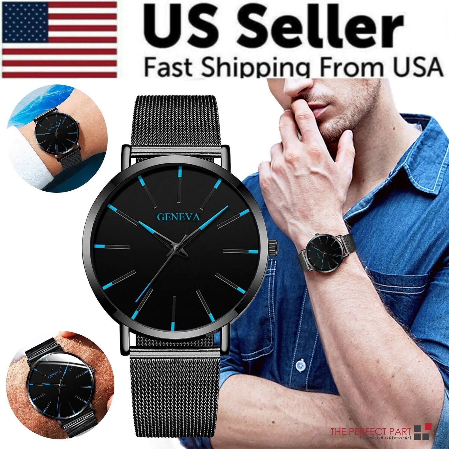 Waterproof Men's Watch Stainless Steel Quartz Luminous Classic Watches Business