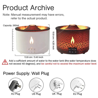 KINSCOTER Volcano Flame Aroma Diffuser